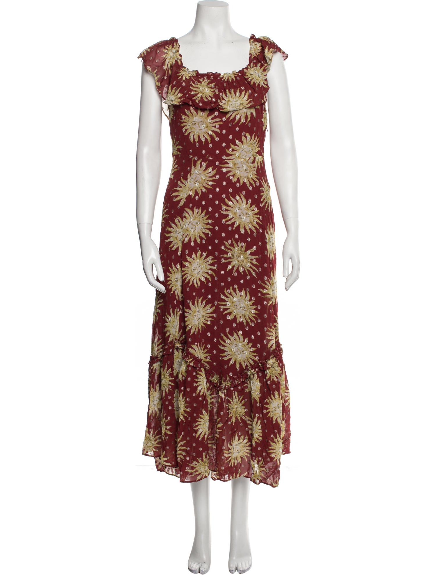 RIXO Floral Print Long Dress