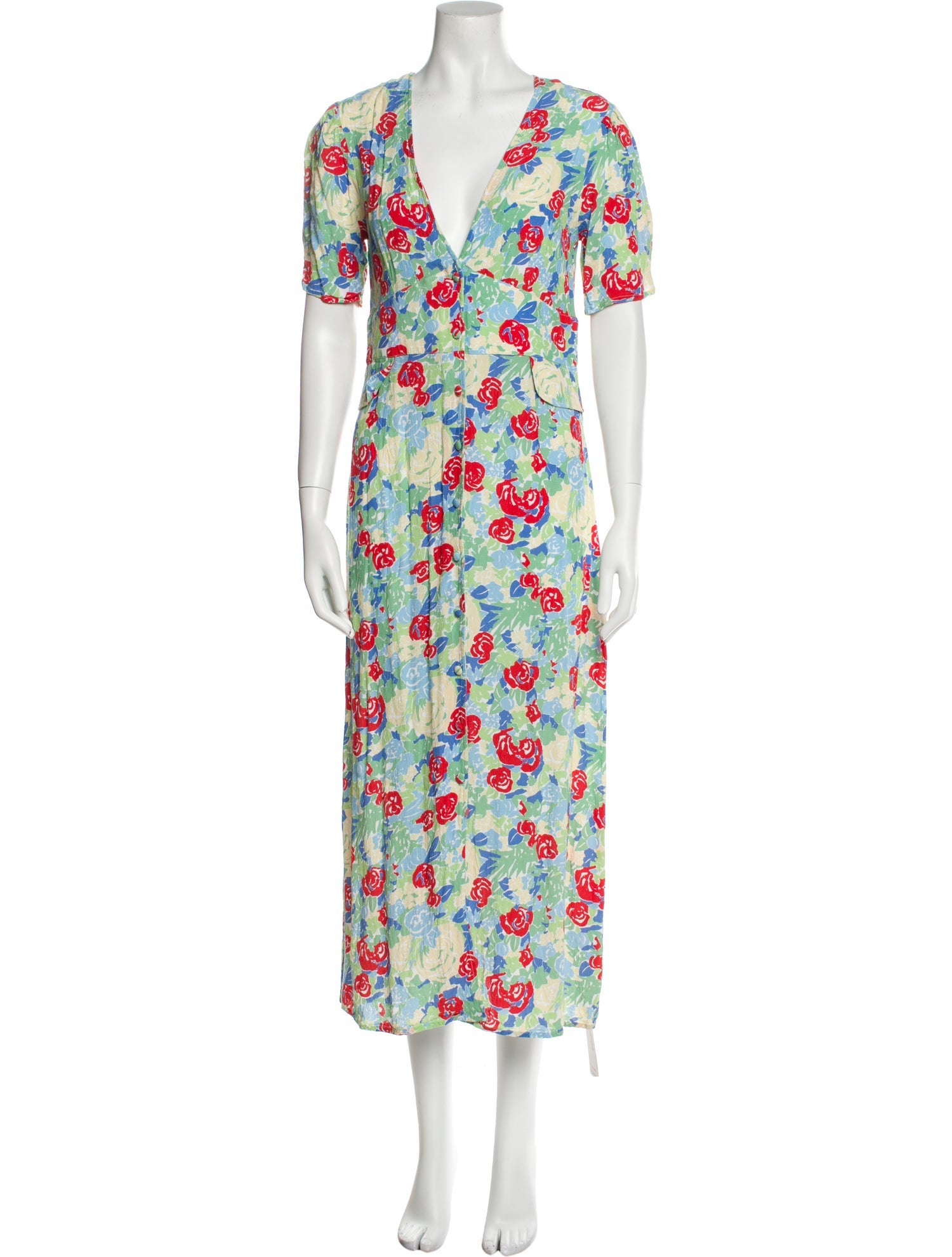 RIXO Floral Print Long Dress