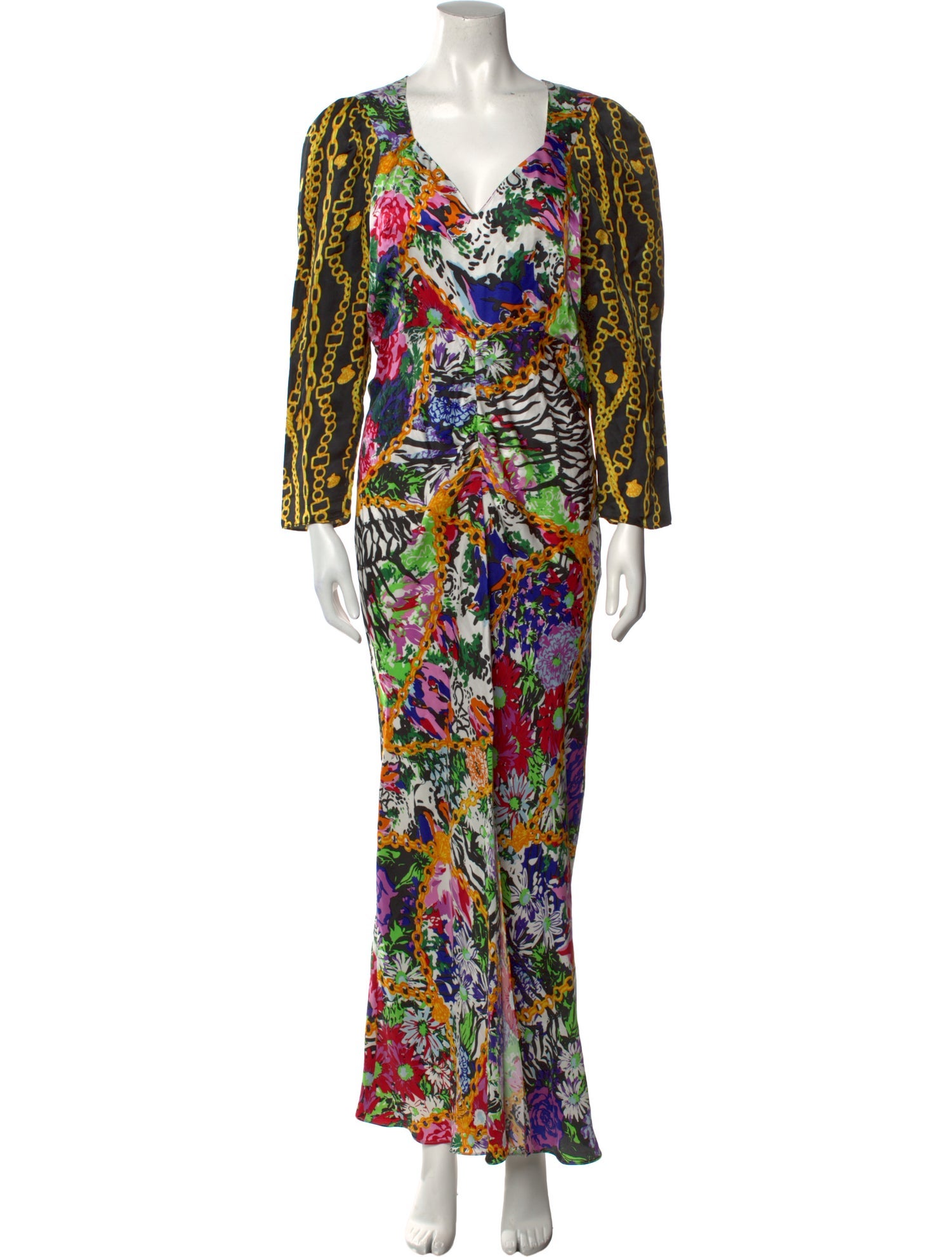 RIXO Printed Long Dress