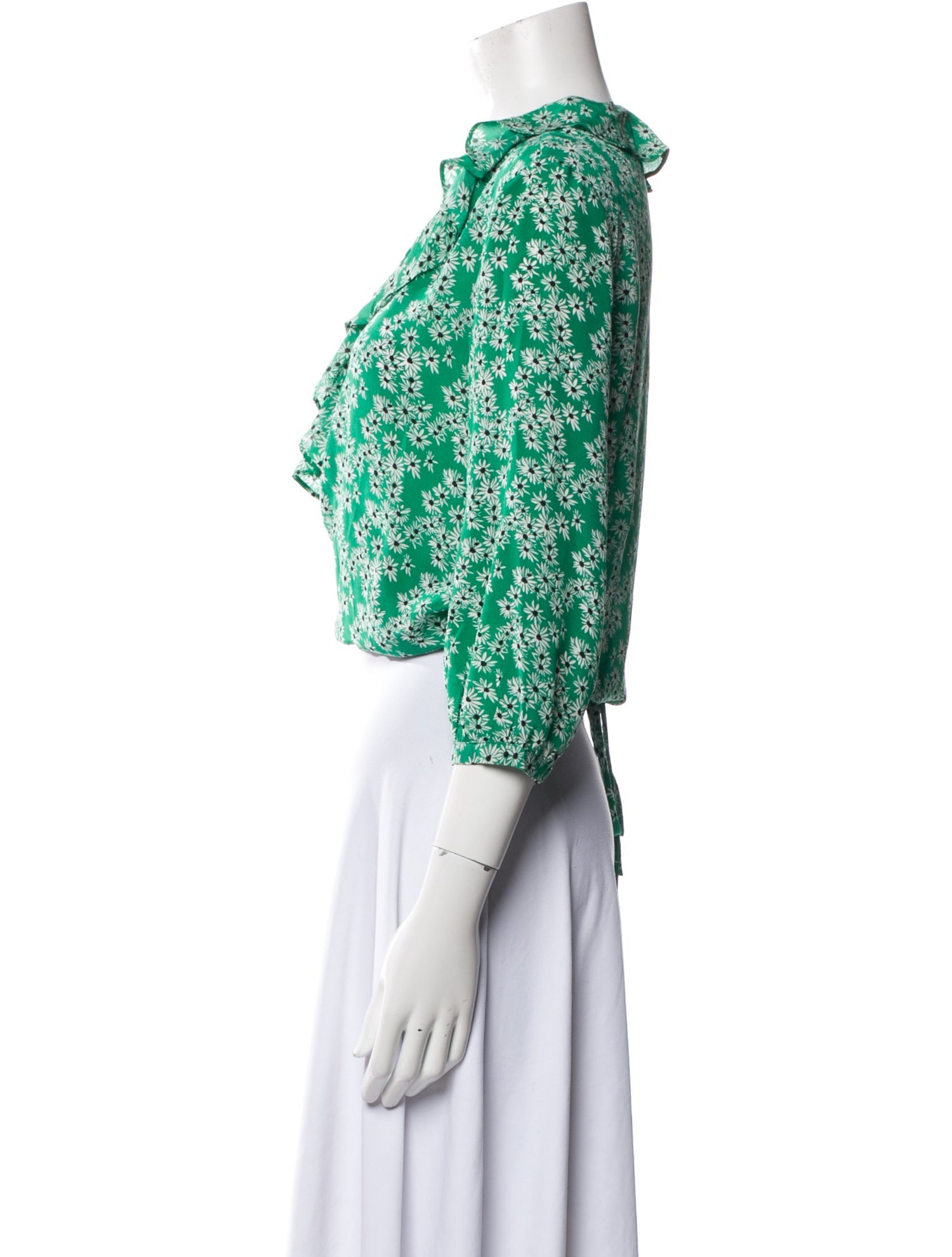 RIXO Silk Floral Print Crop Top