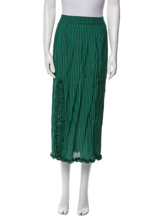 RIXO Houndstooth Print Midi Length Skirt