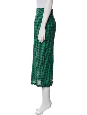 RIXO Houndstooth Print Midi Length Skirt