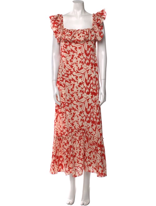 RIXO Floral Print Long Dress