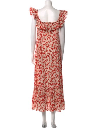 RIXO Floral Print Long Dress