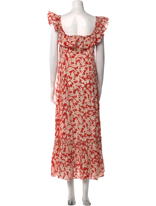 RIXO Floral Print Long Dress
