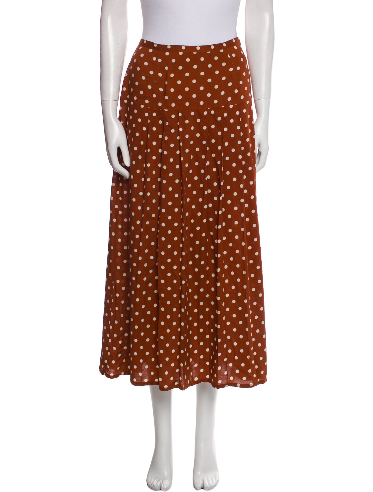 RIXO Silk Midi Length Skirt