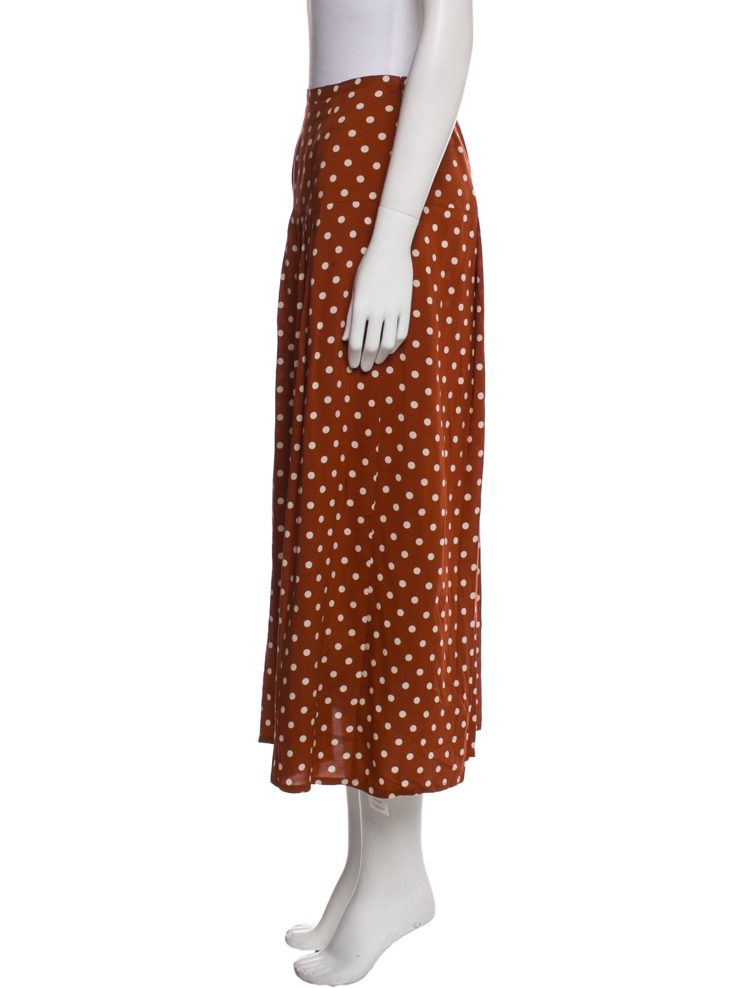 RIXO Silk Midi Length Skirt