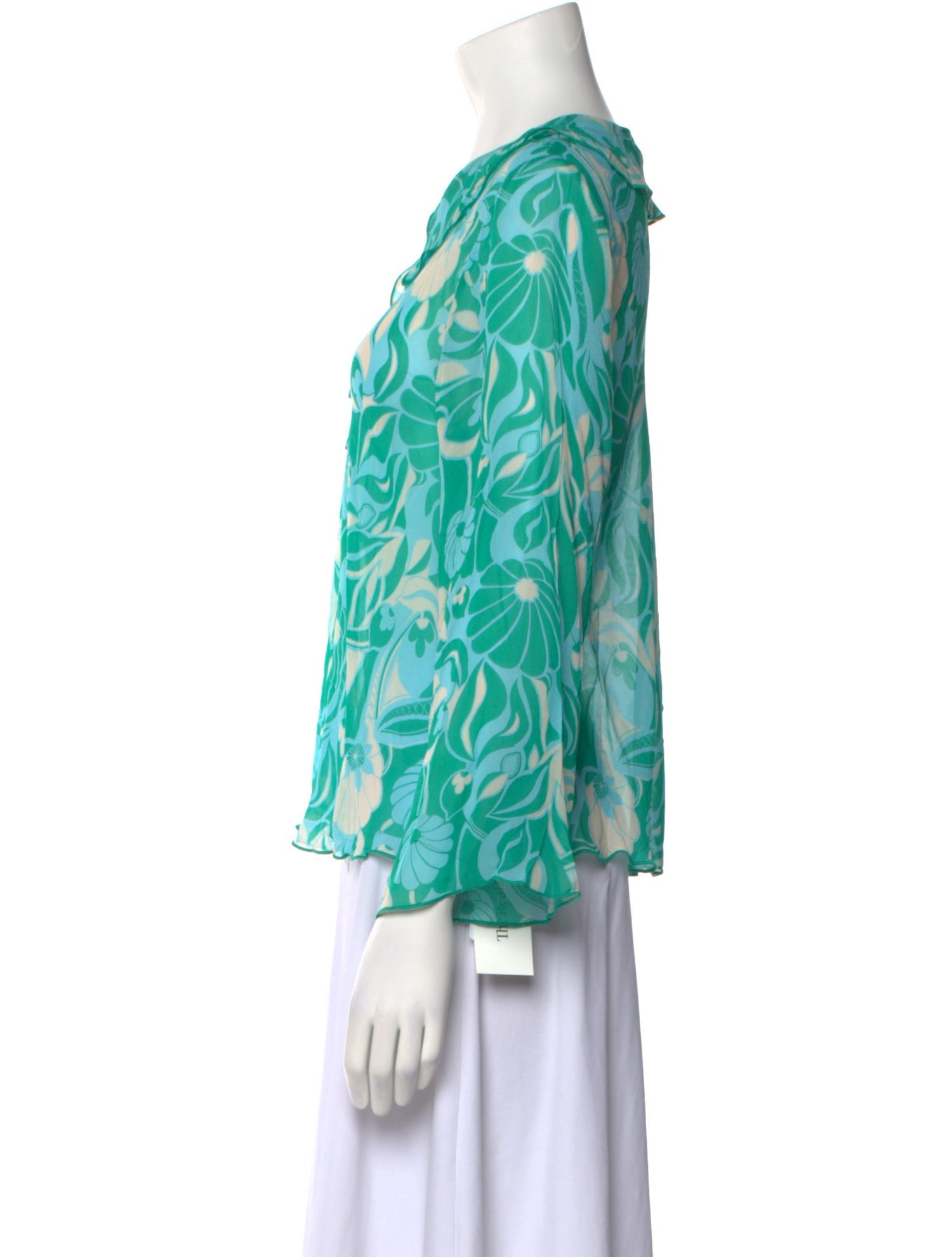 RIXO Silk Floral Print Blouse w/ Tags