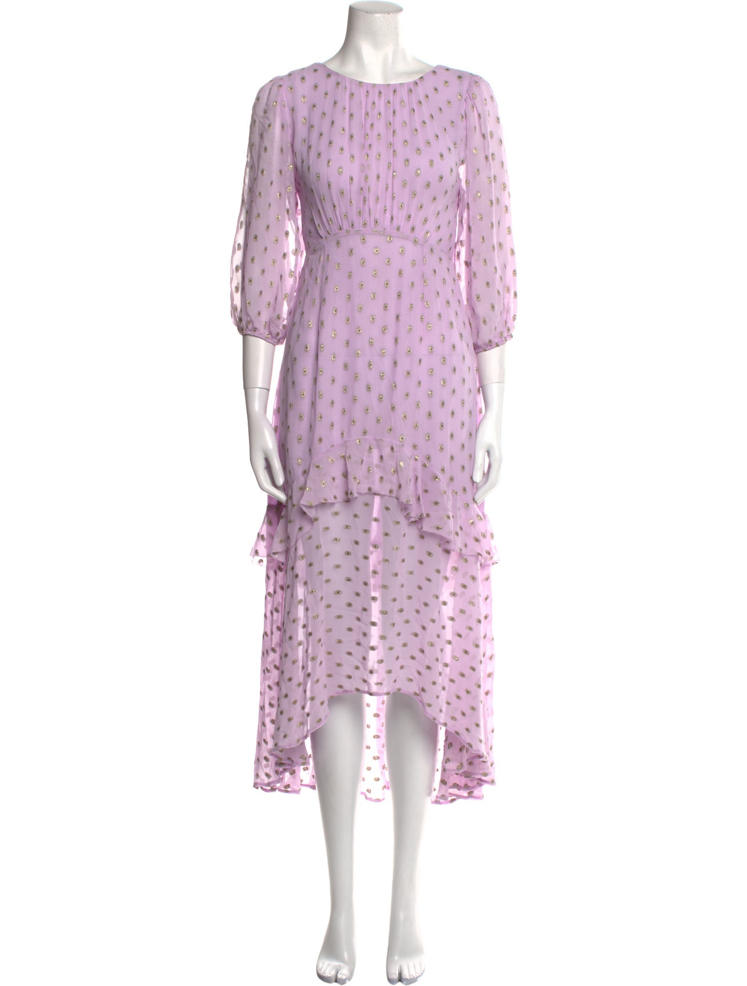 RIXO Crew Neck Long Dress