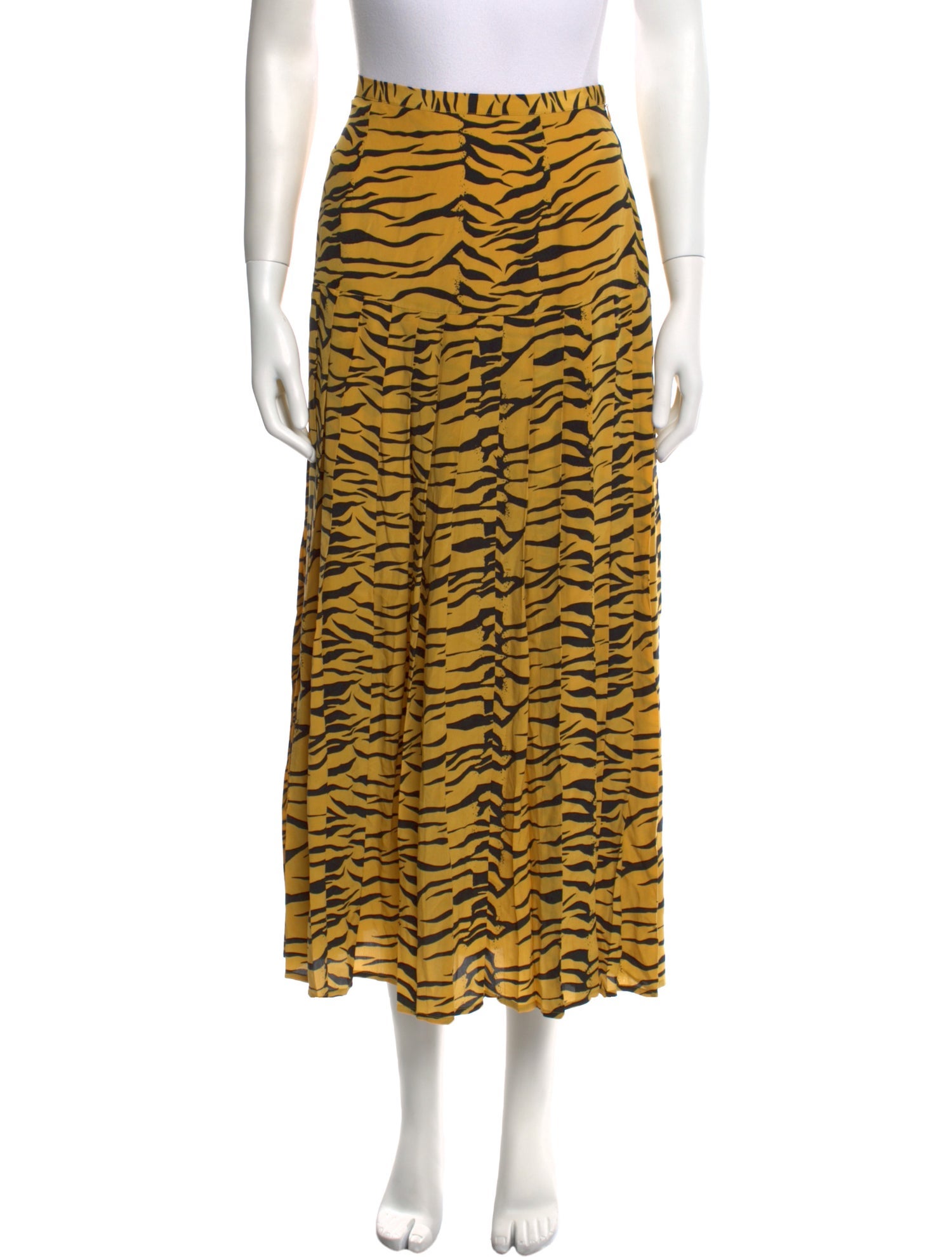 RIXO Animal Print Midi Length Skirt