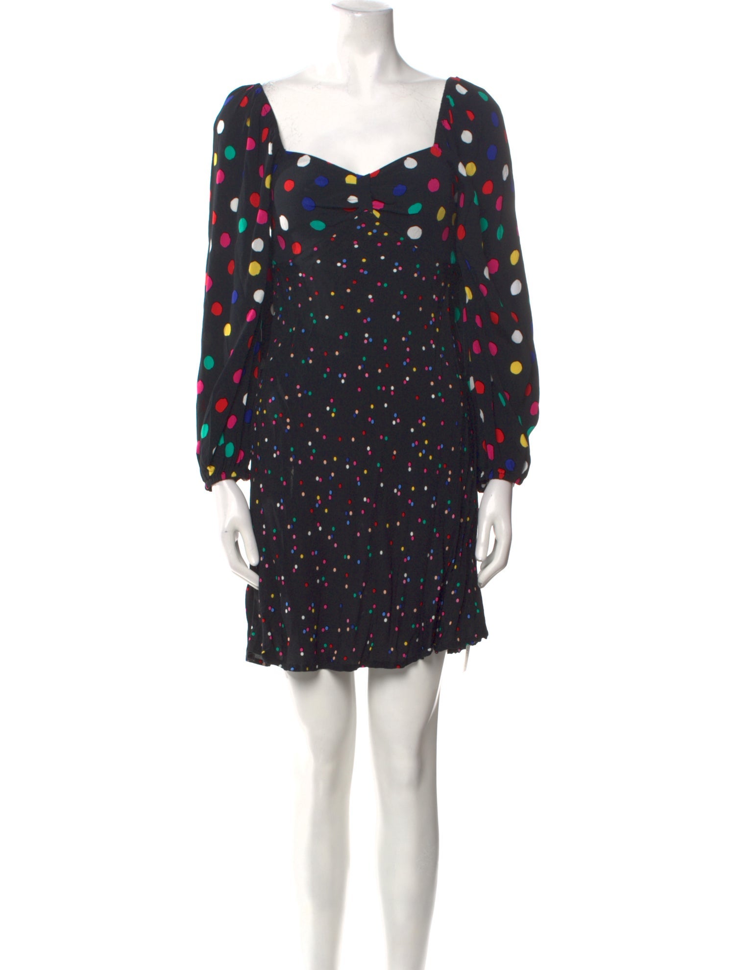 RIXO Polka Dot Print Mini Dress
