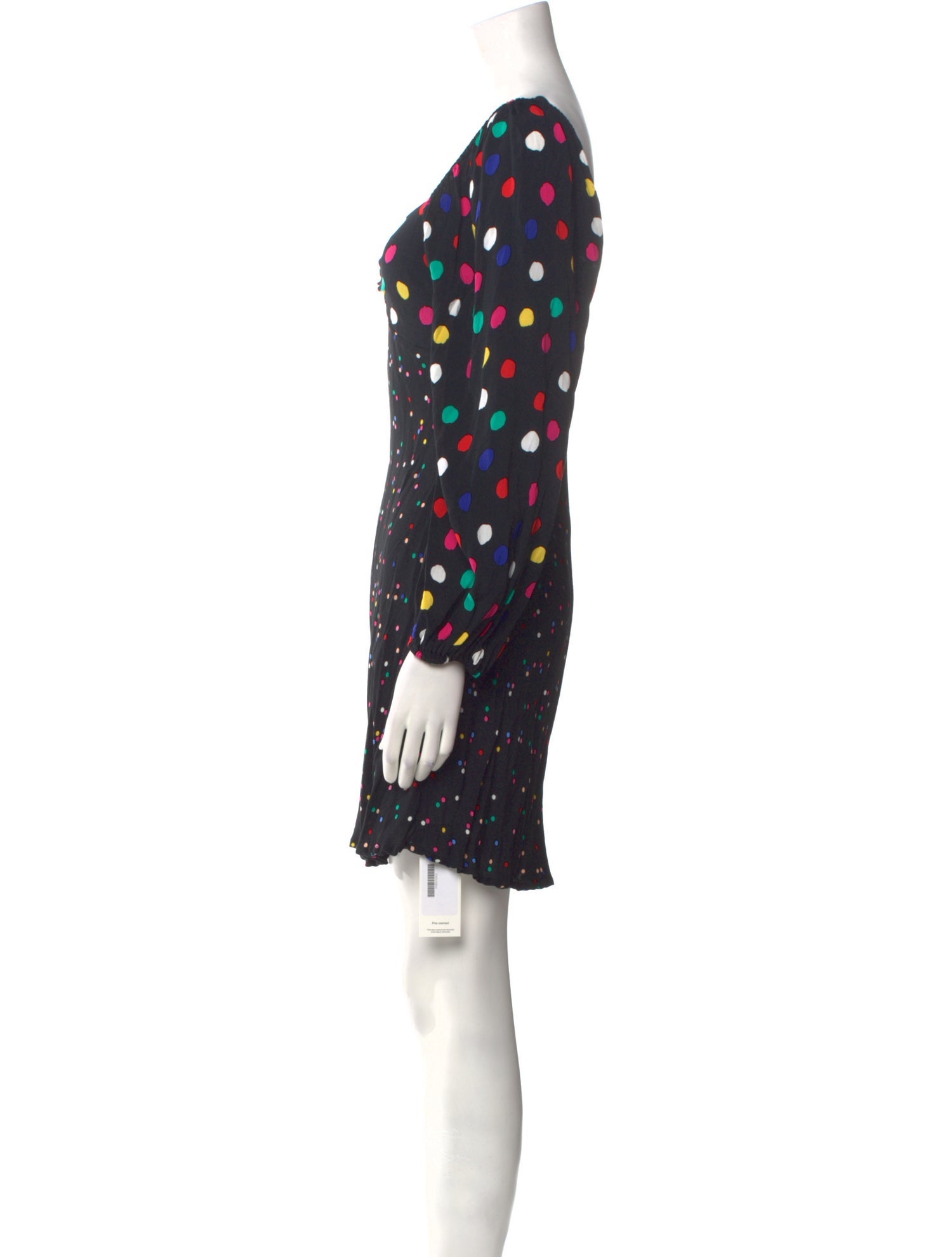 RIXO Polka Dot Print Mini Dress