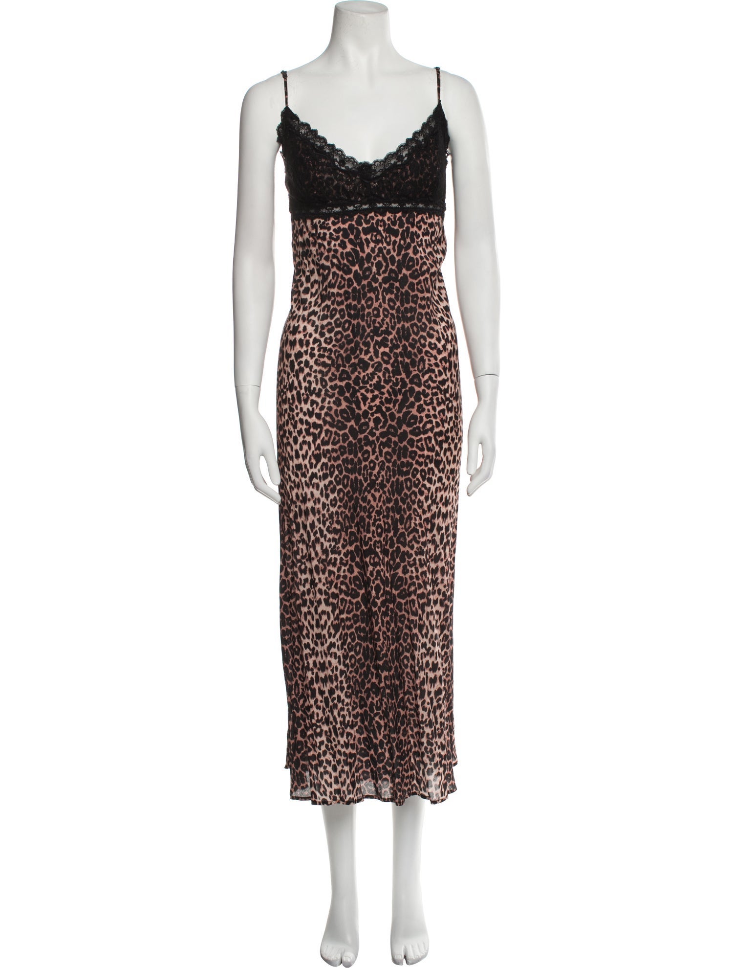 RIXO Animal Print Long Dress
