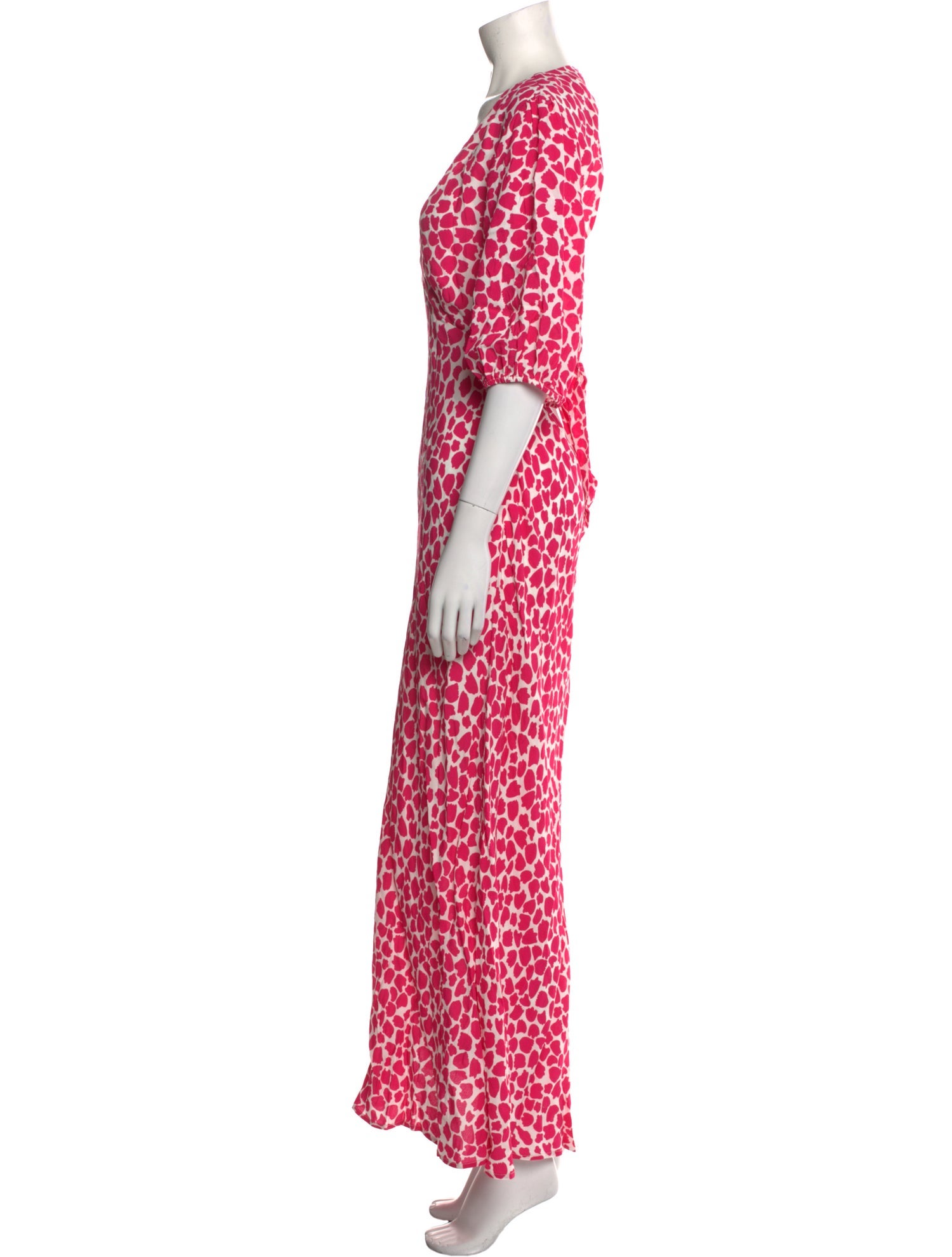RIXO Printed Long Dress