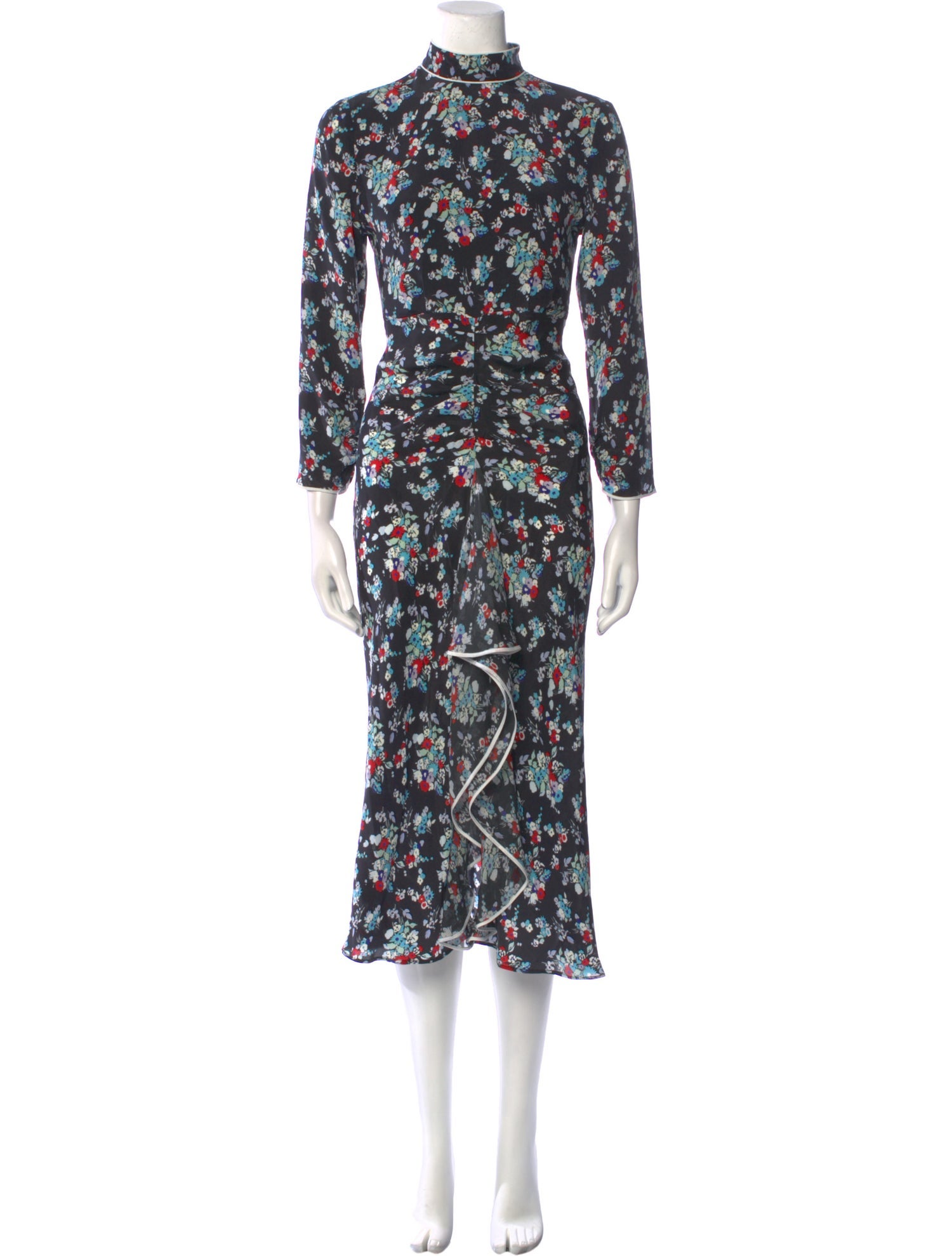 RIXO Floral Print Long Dress