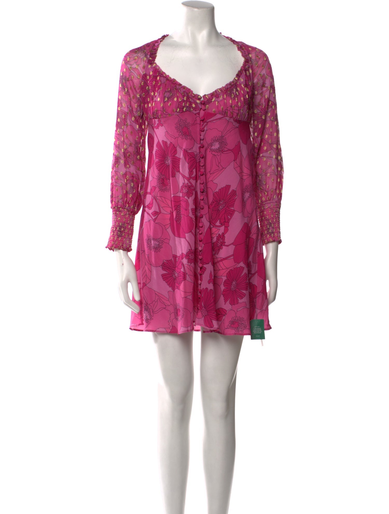 RIXO Floral Print Mini Dress