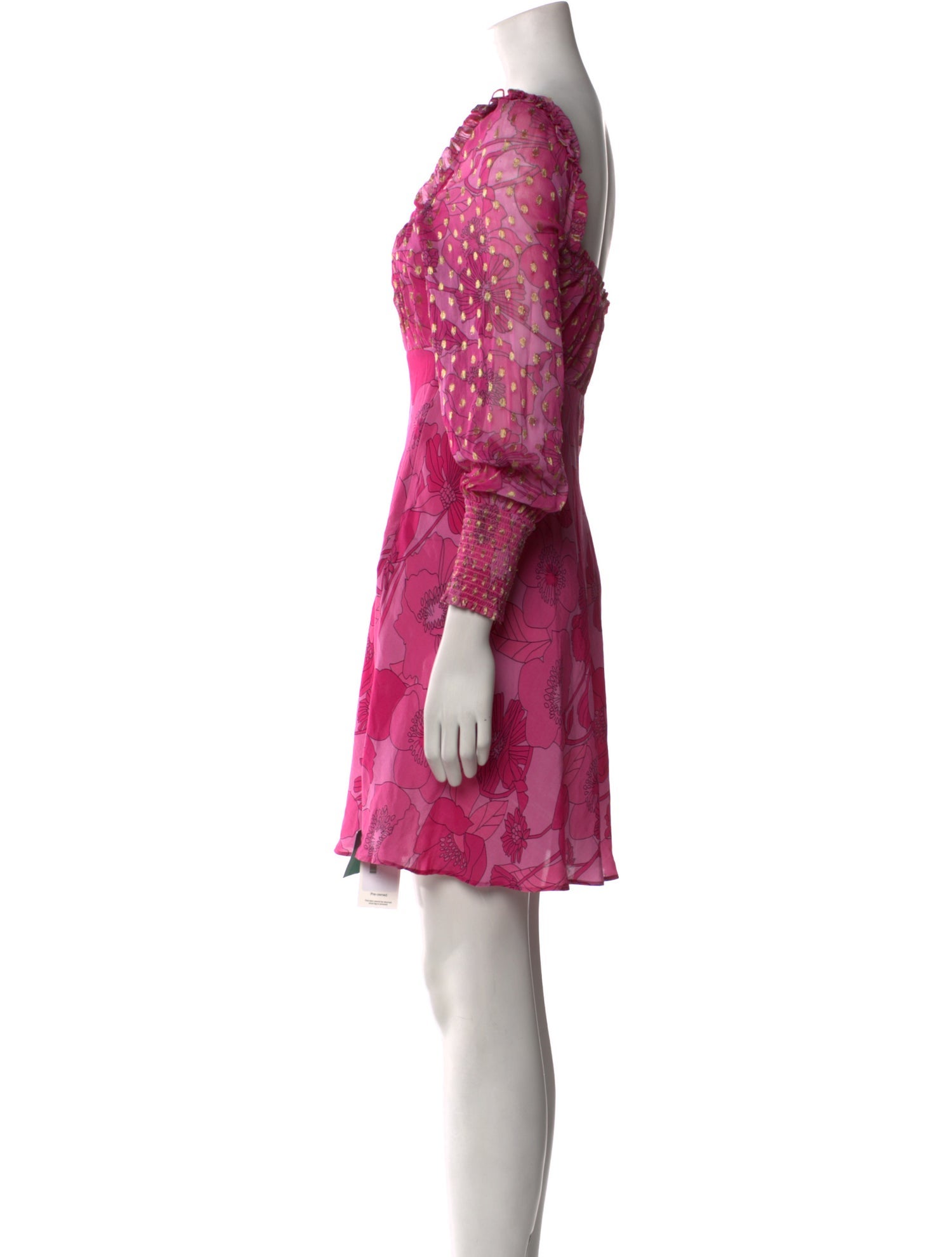 RIXO Floral Print Mini Dress