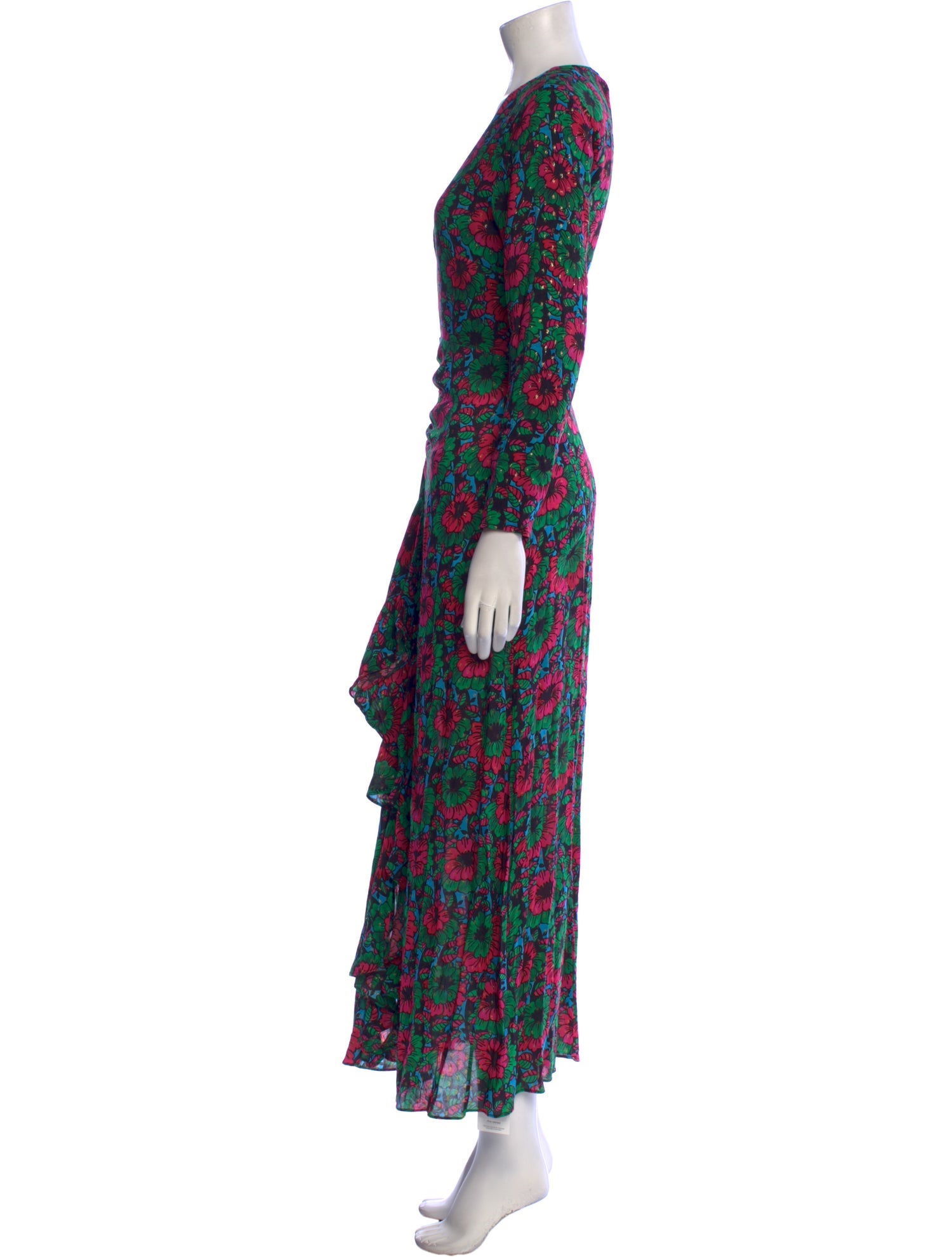 RIXO Floral Print Long Dress