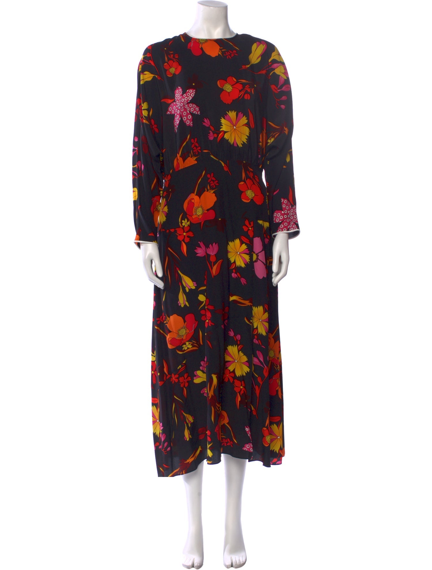 RIXO Silk Long Dress