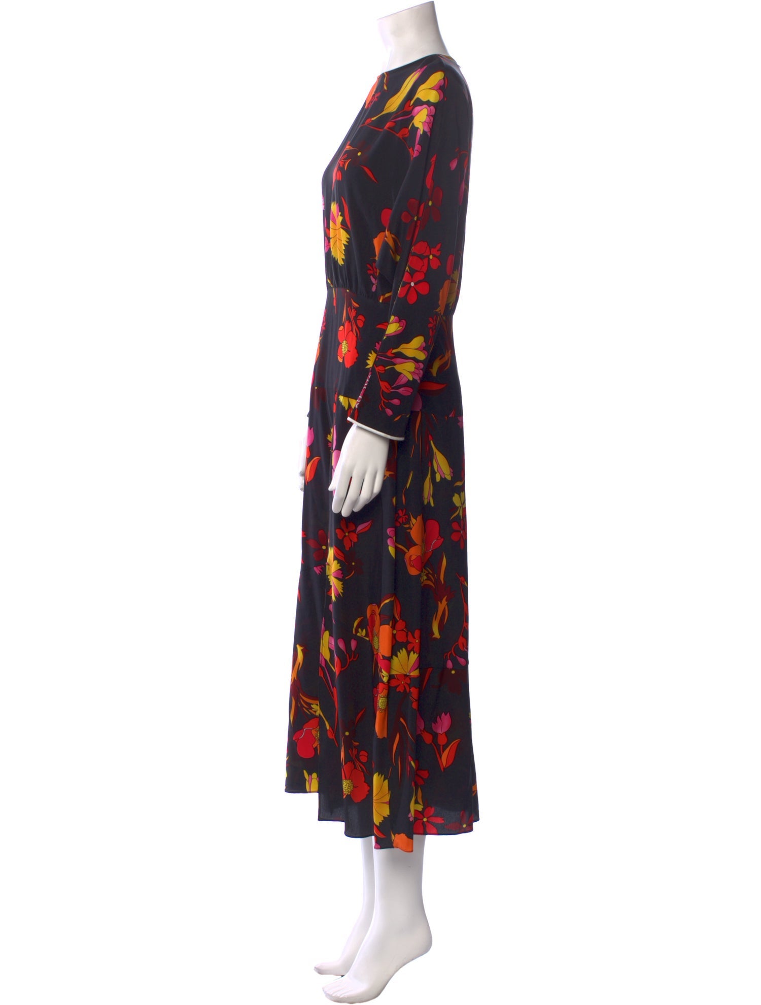 RIXO Silk Long Dress