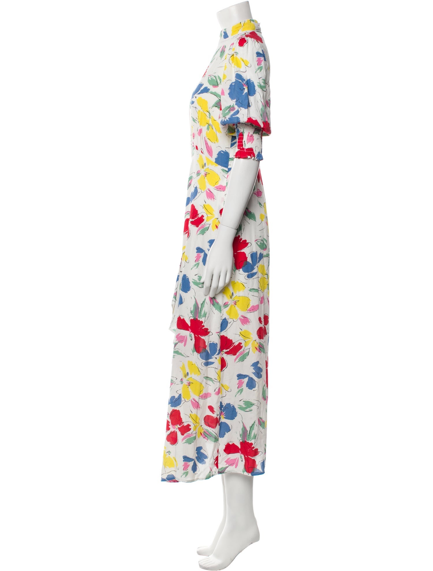 RIXO Floral Print Long Dress