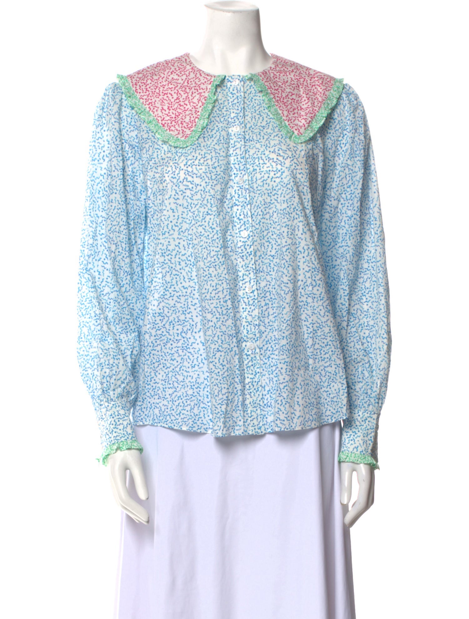 RIXO Floral Print Crew Neck Blouse