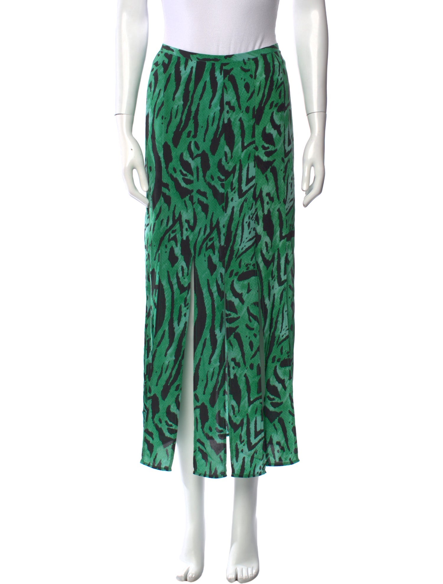 RIXO Silk Midi Length Skirt