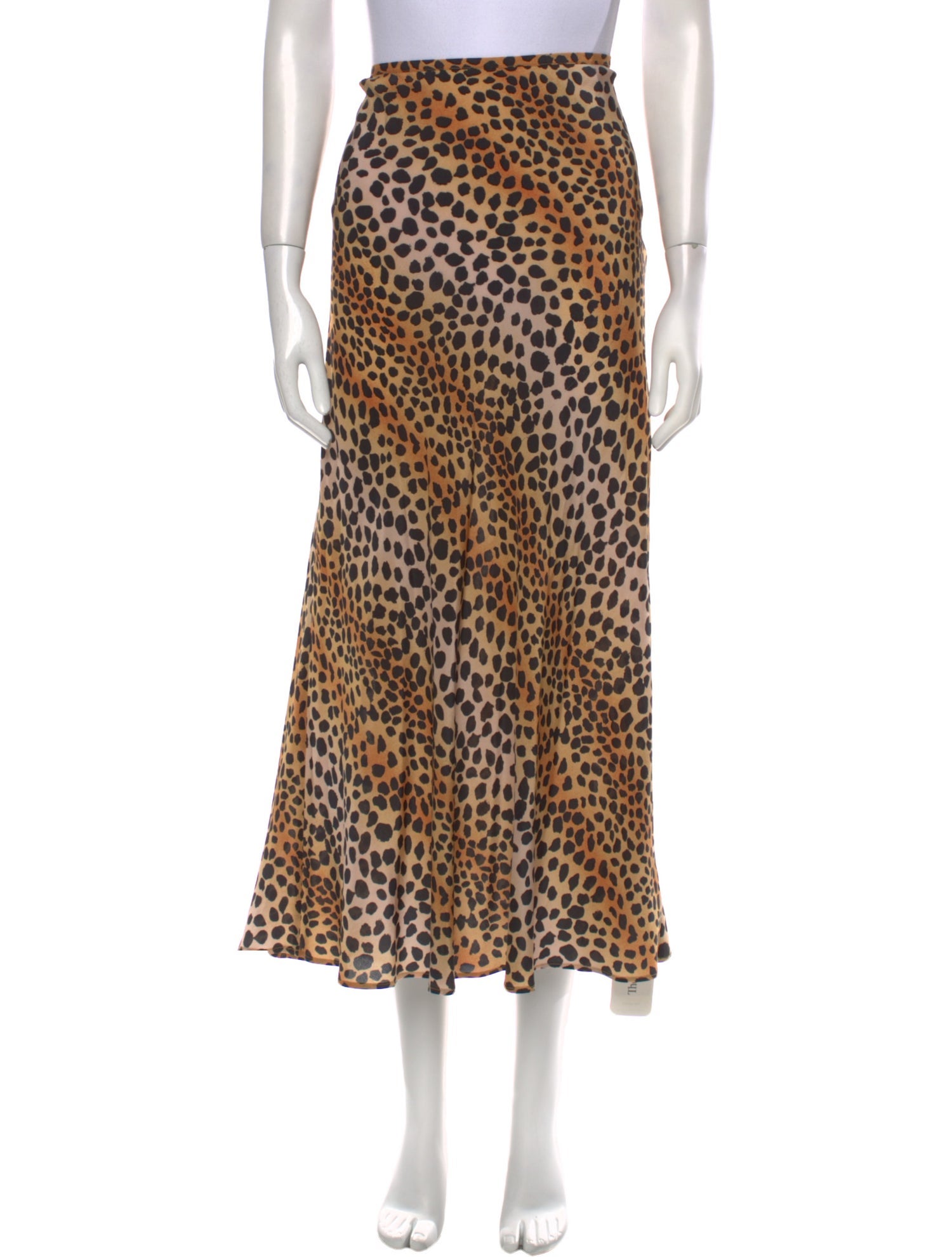 RIXO Silk Midi Length Skirt