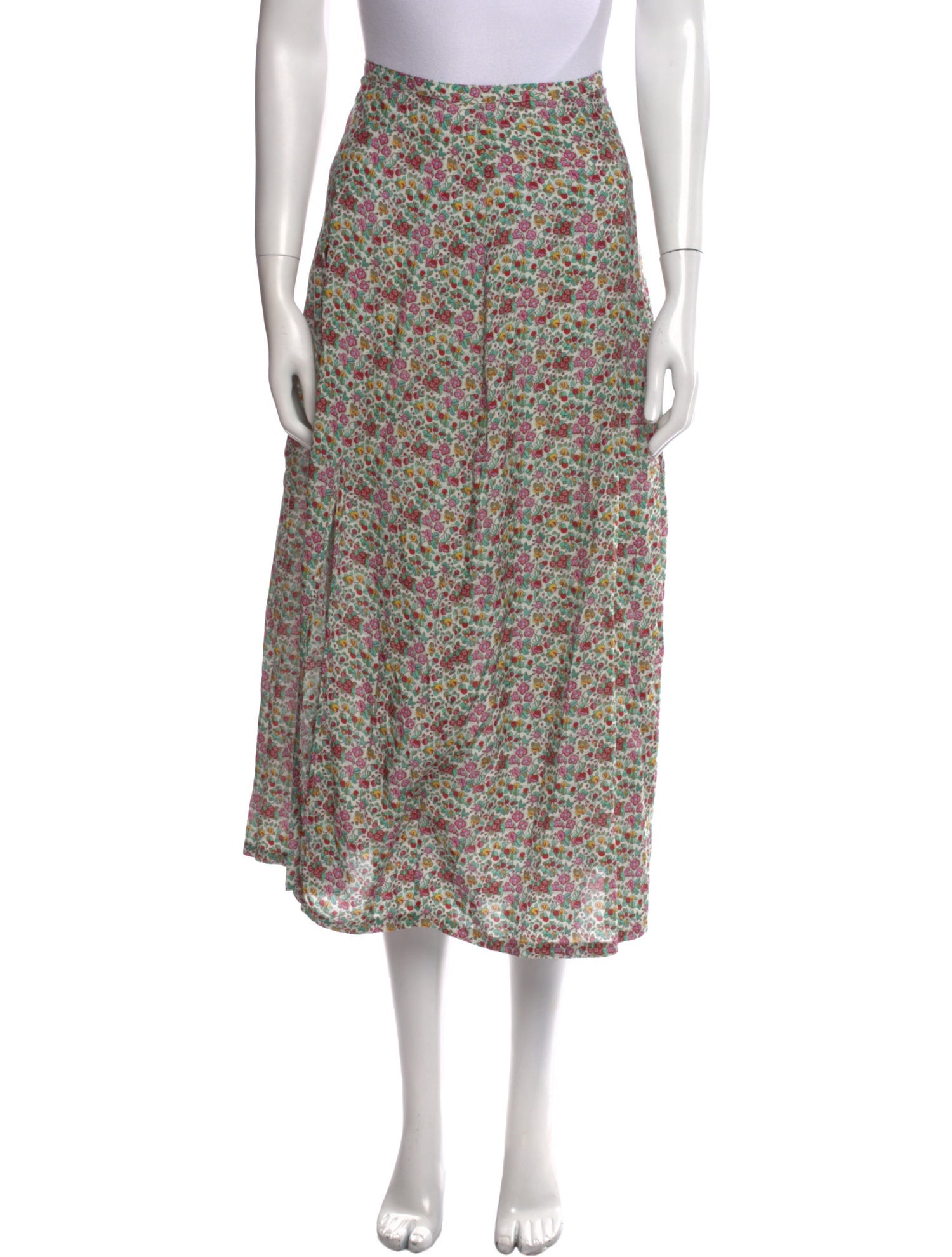 RIXO Floral Print Midi Length Skirt