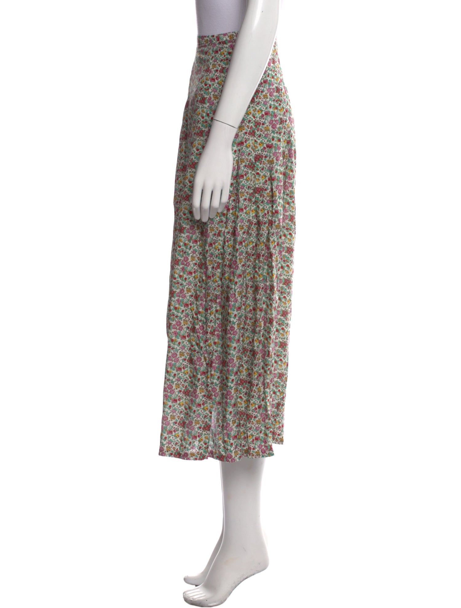 RIXO Floral Print Midi Length Skirt