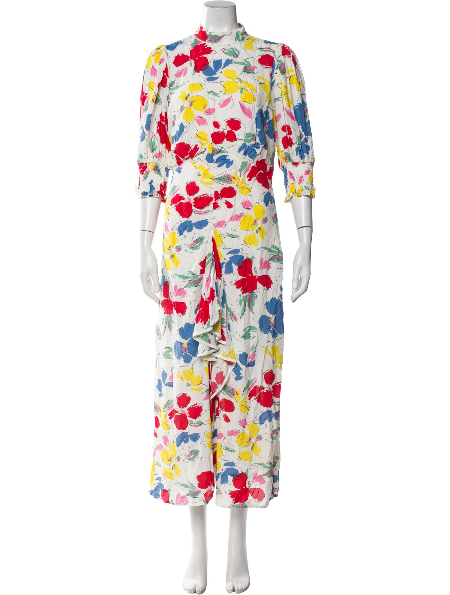 RIXO Floral Print Long Dress