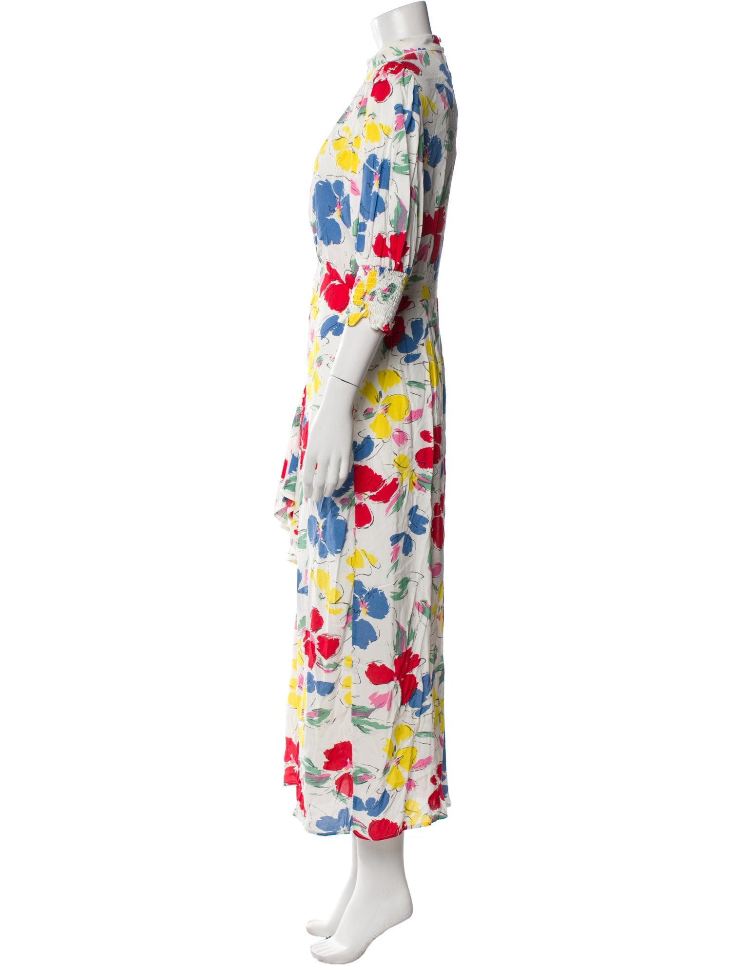 RIXO Floral Print Long Dress