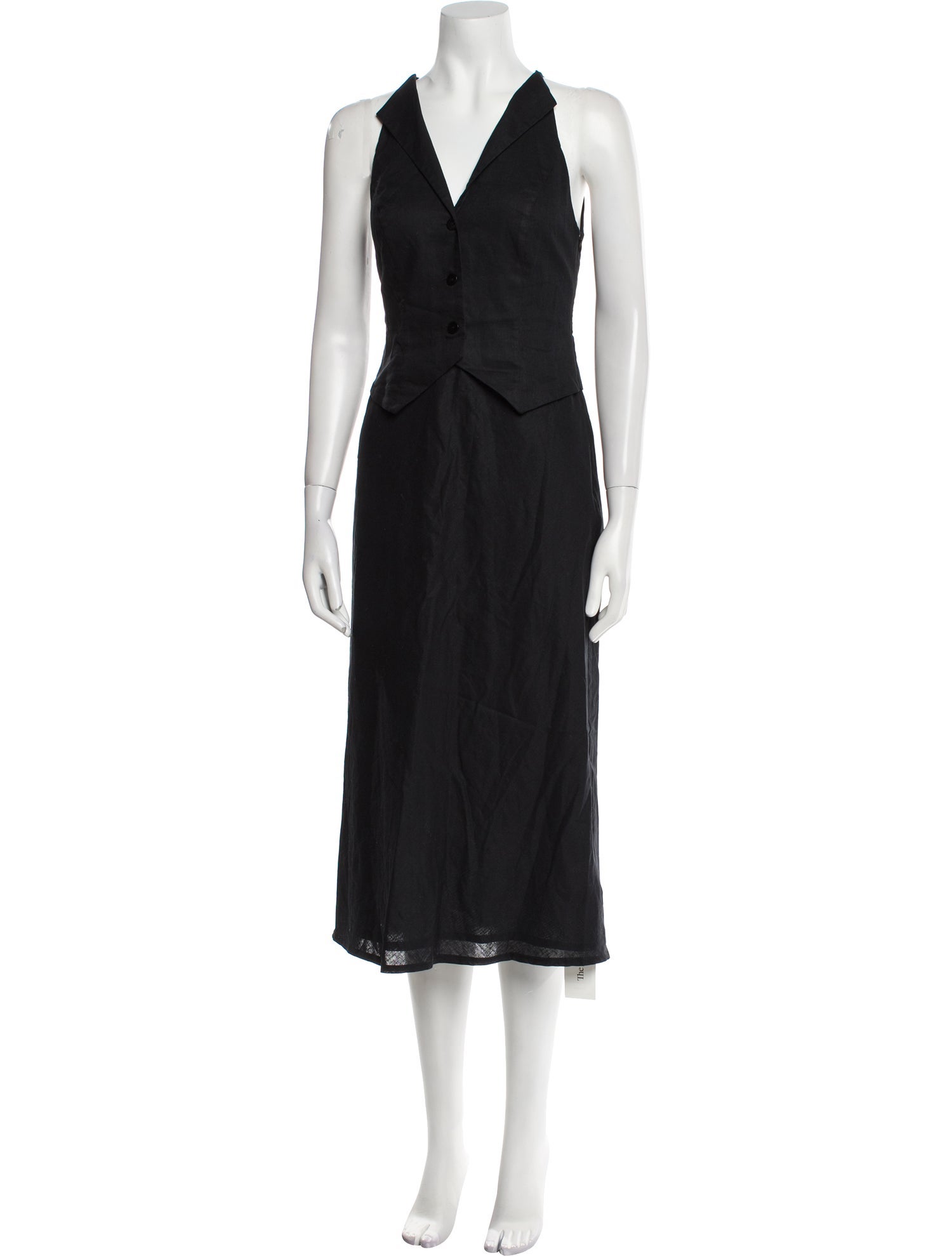 RIXO V-Neck Midi Length Dress