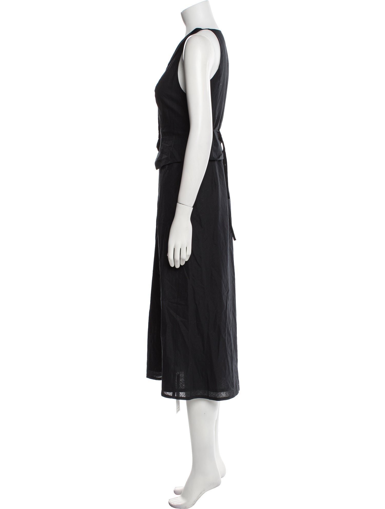 RIXO V-Neck Midi Length Dress