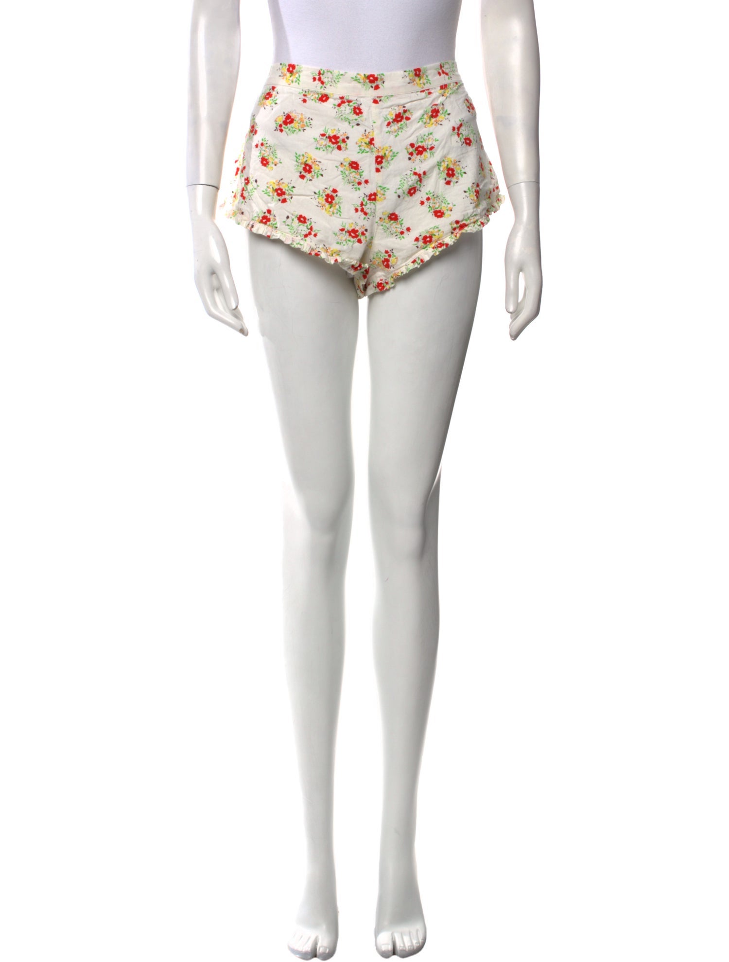 RIXO Floral Print Mini Shorts