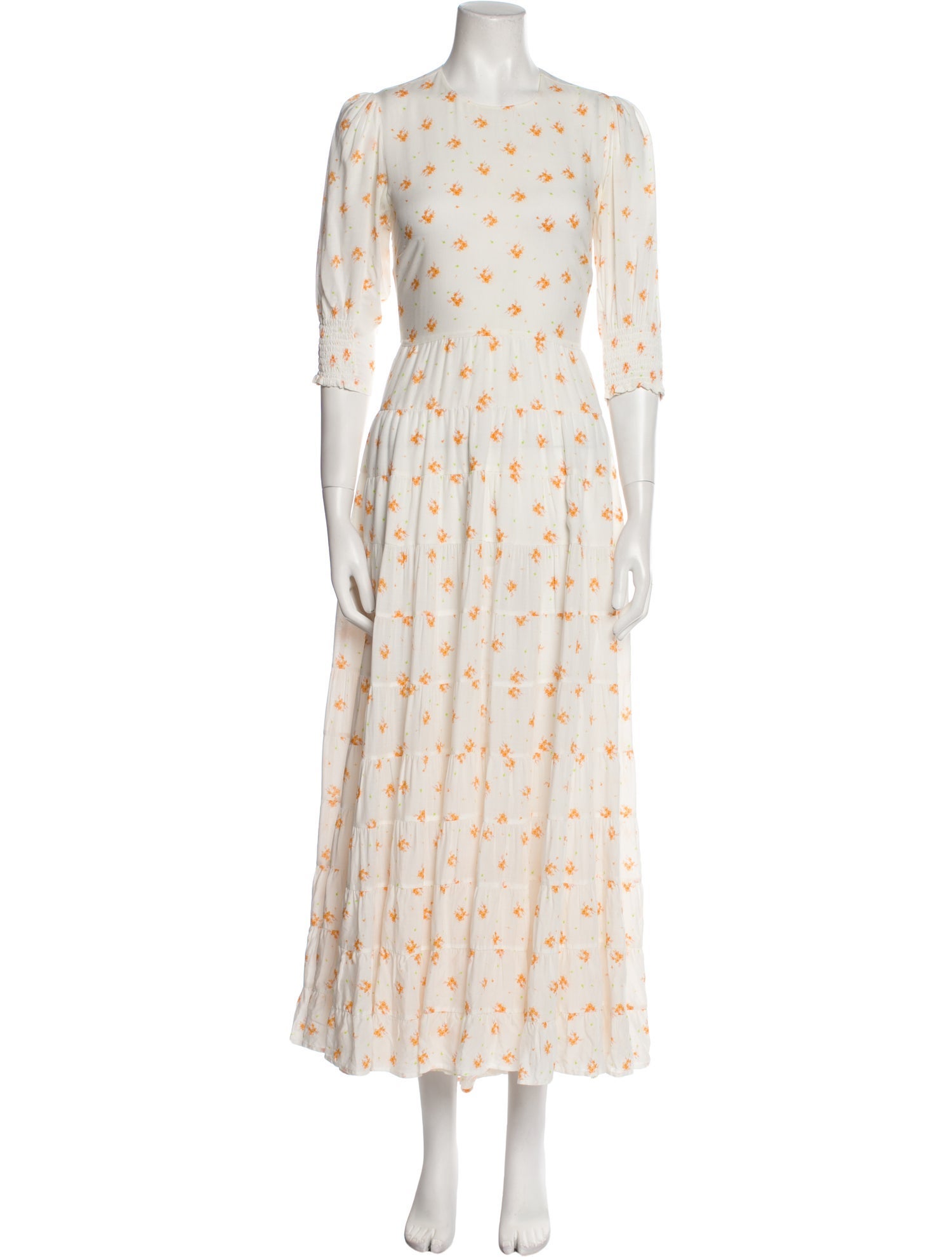 RIXO Floral Print Long Dress