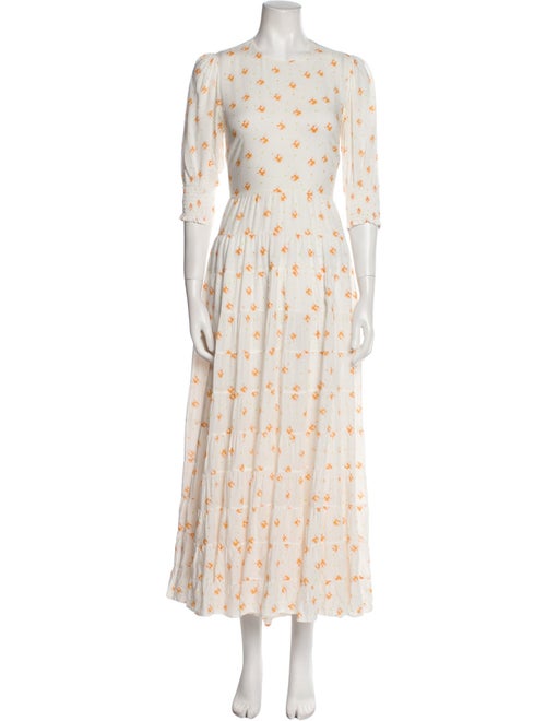 RIXO Floral Print Long Dress