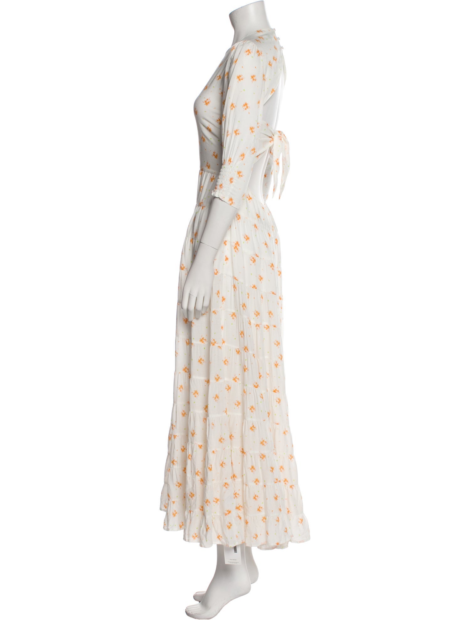 RIXO Floral Print Long Dress