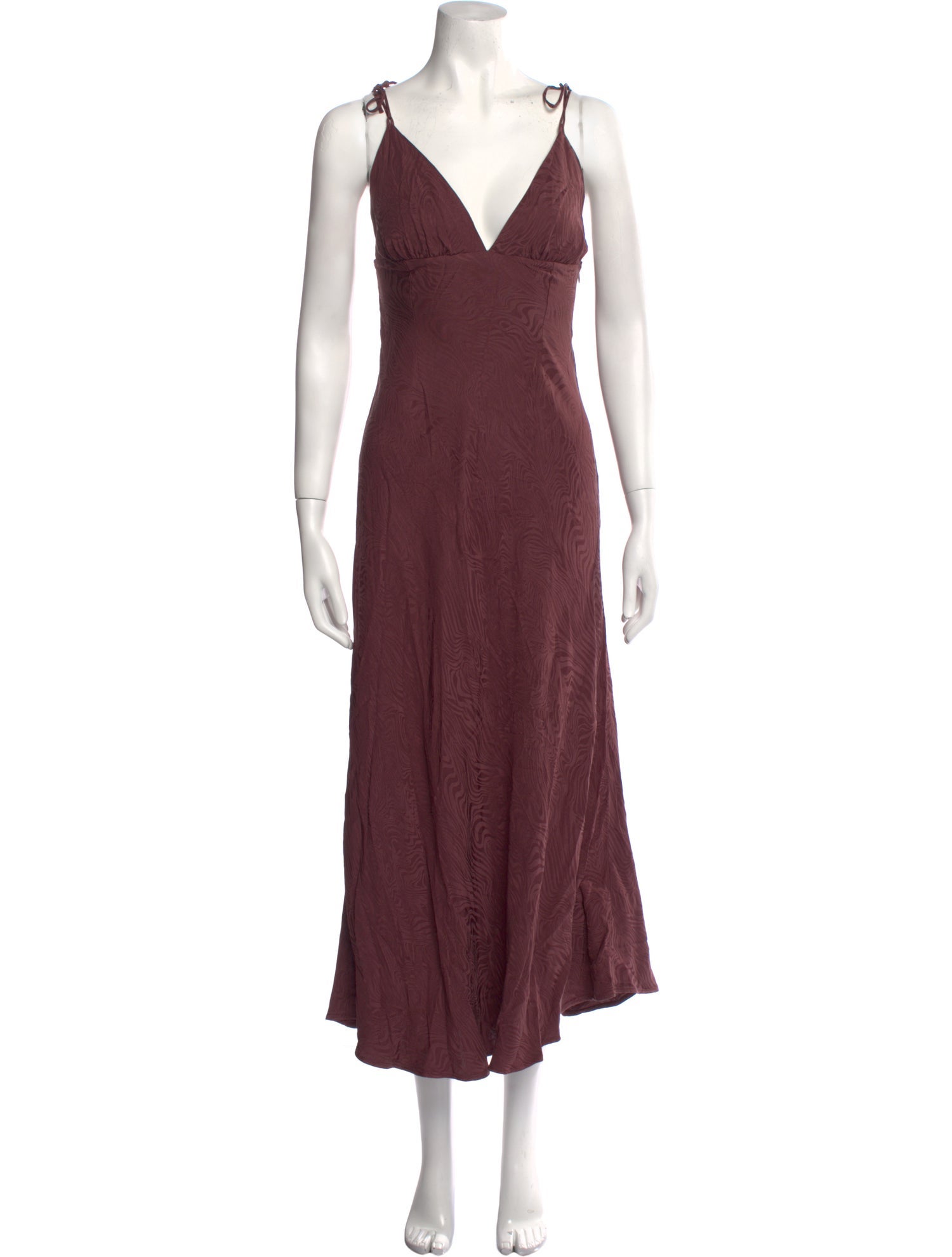 RIXO Plunge Neckline Long Dress