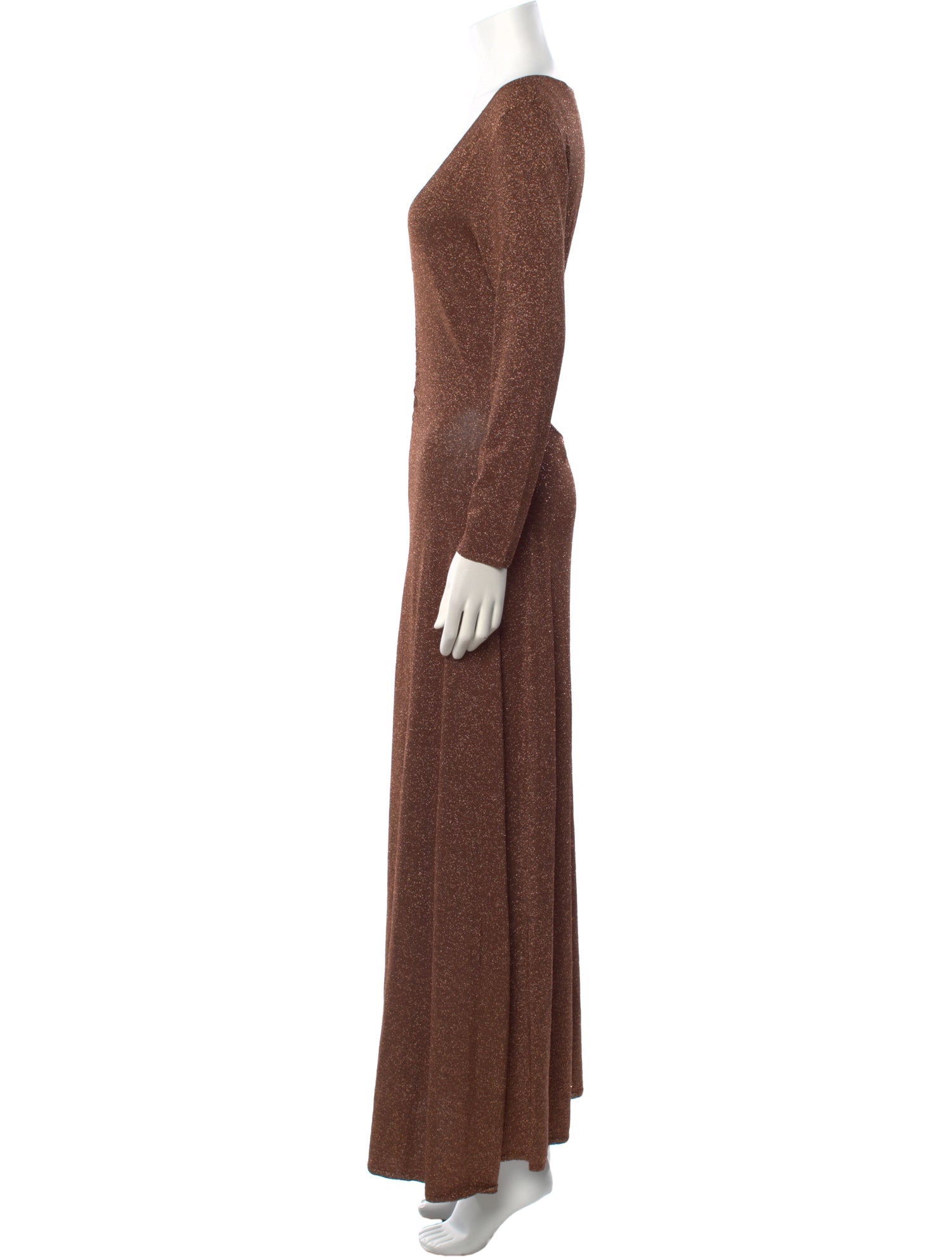 RIXO V-Neck Long Dress
