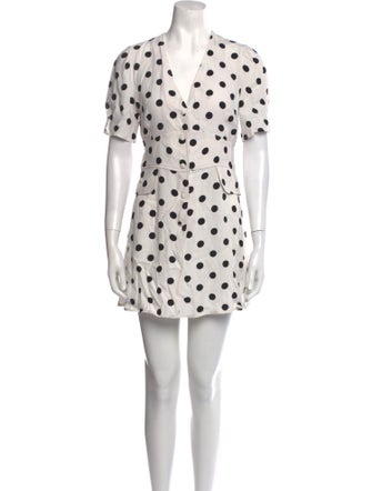 RIXO Polka Dot Print Mini Dress