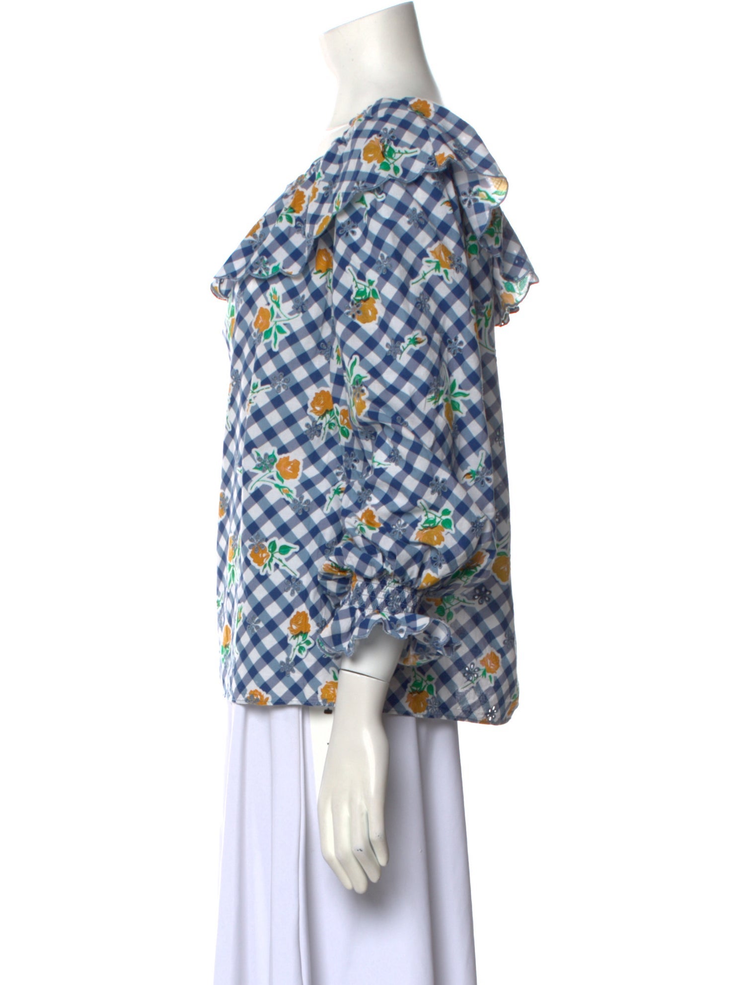 RIXO Printed Scoop Neck Blouse