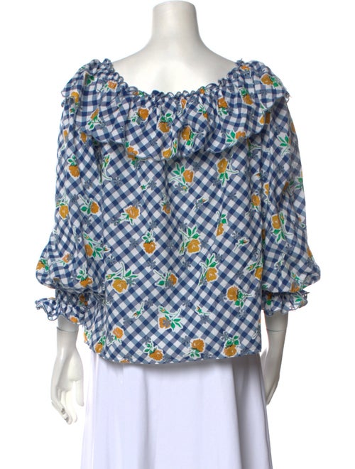 RIXO Printed Scoop Neck Blouse