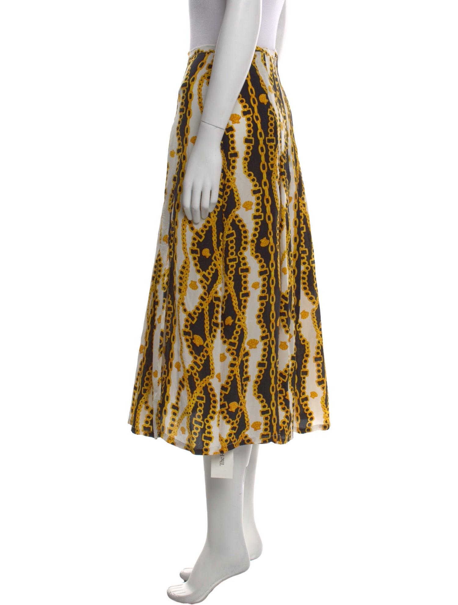 RIXO Silk Midi Length Skirt