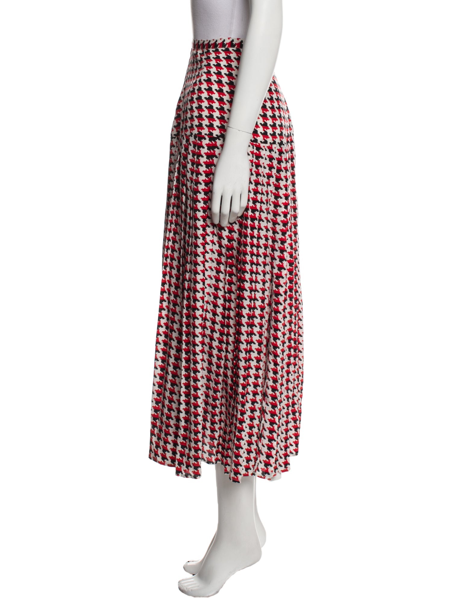 RIXO Silk Midi Length Skirt