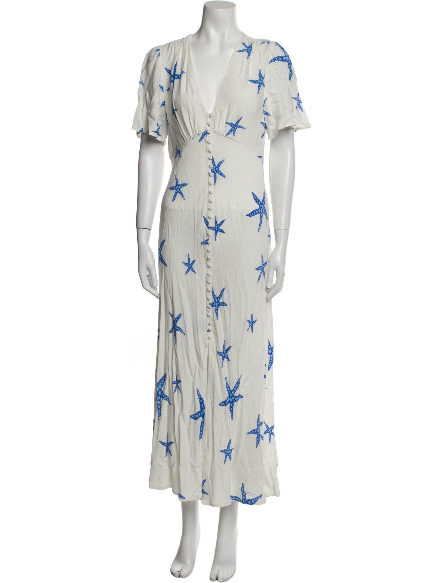 RIXO Floral Print Long Dress