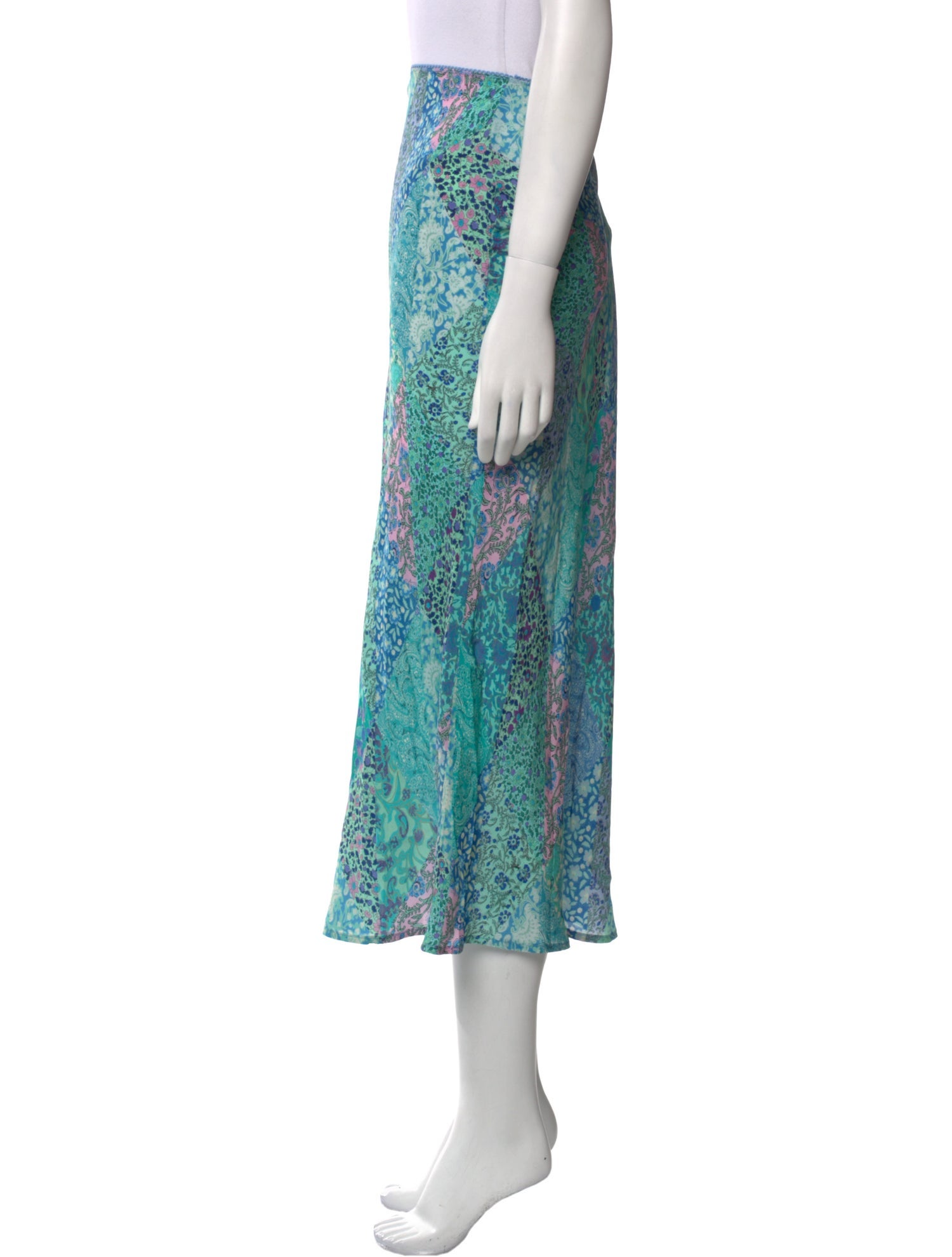 RIXO Silk Midi Length Skirt w/ Tags