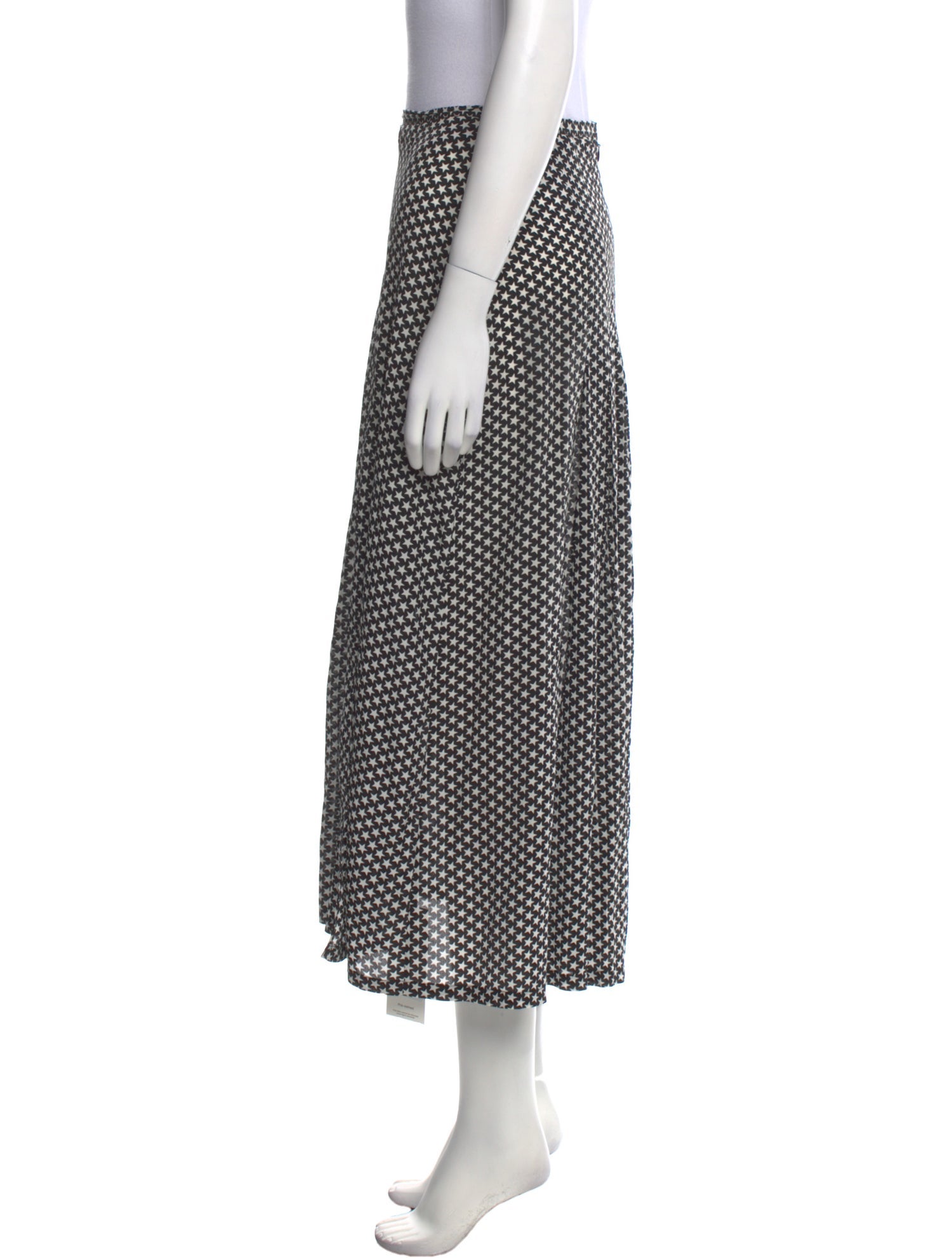 RIXO Silk Midi Length Skirt