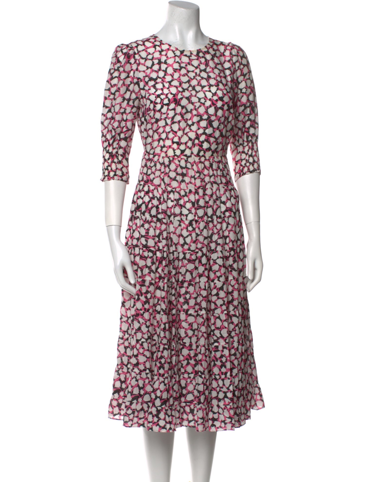 RIXO Printed Midi Length Dress