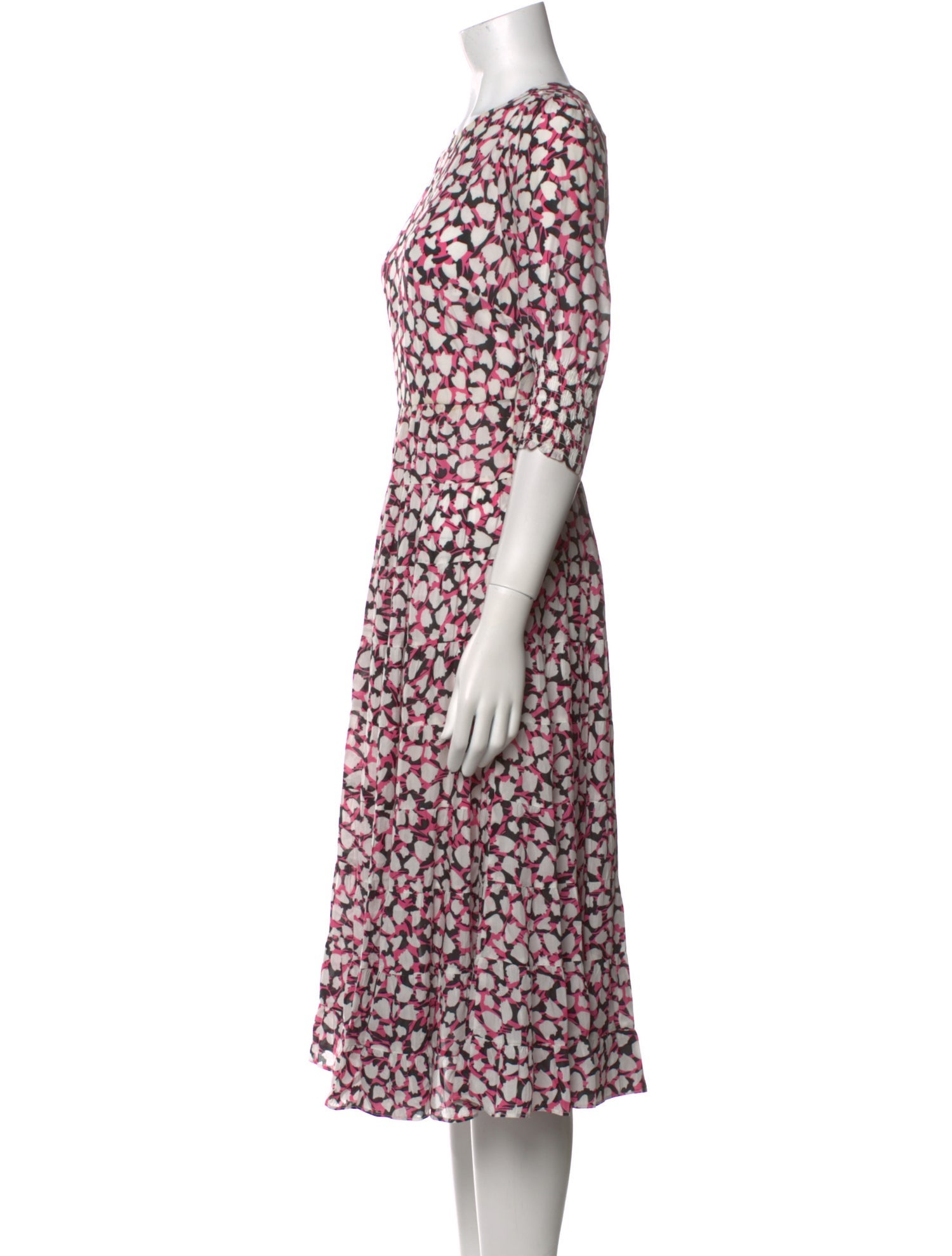 RIXO Printed Midi Length Dress